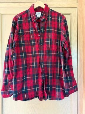 L.L. Bean Traditional Fit Cotton Flannel Red Plaid Button Down / Lg-Tall